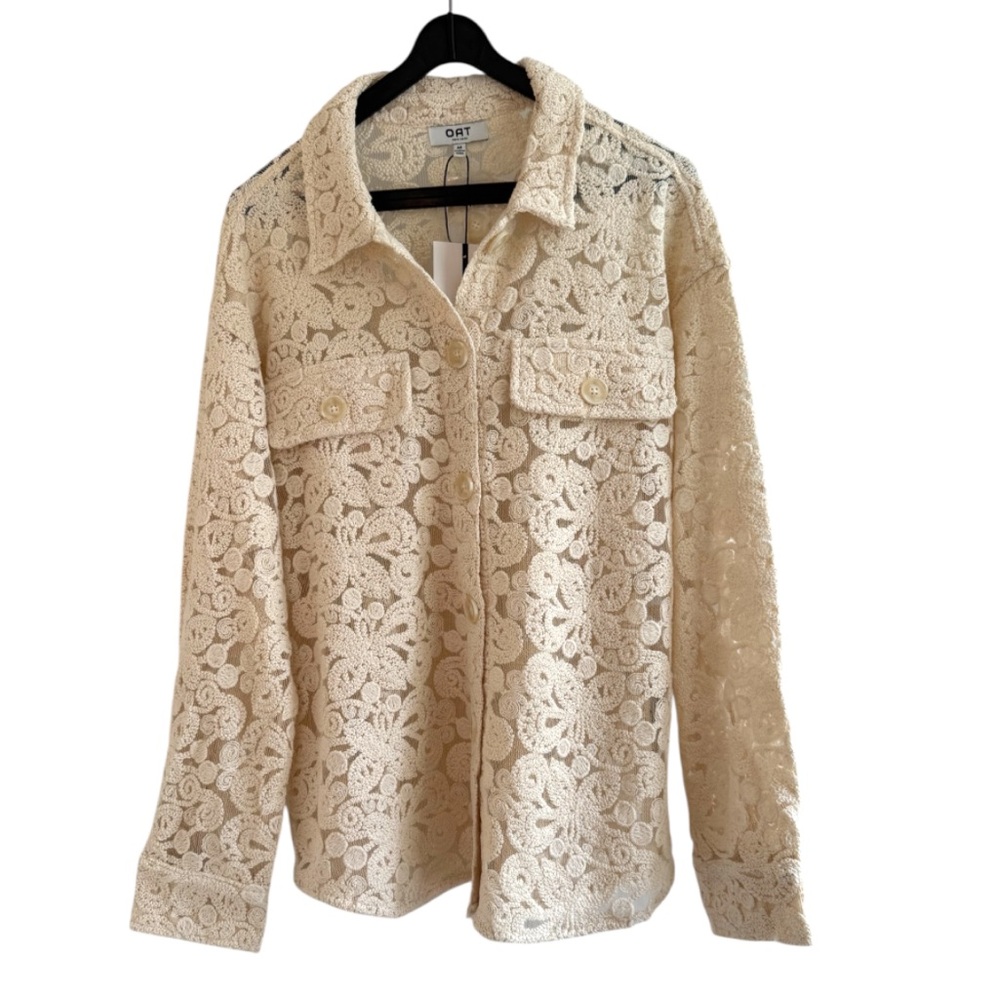 OAT New York Cream Lace Women's Jacket Shacket